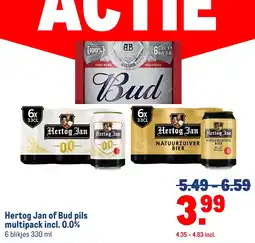Makro Hertog Jan of Bud pils aanbieding