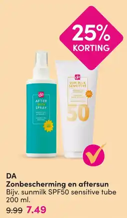 DA DA zonbescherming en aftersun aanbieding