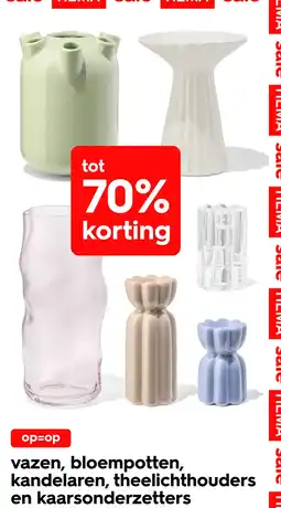 HEMA Helma vazen, bloempotten, kandelaren, theelichthouders aanbieding