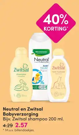 DA Neutral en Zwitsal Babyverzorging aanbieding