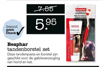 Dierspecialist Beaphar Tandenborstel set aanbieding