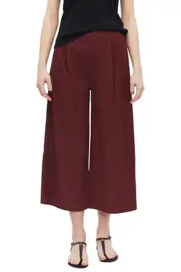Wehkamp s.Oliver jersey straight highwaist casual broek donkerrood aanbieding