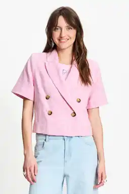 Wehkamp POM Amsterdam cropped blazer roze aanbieding