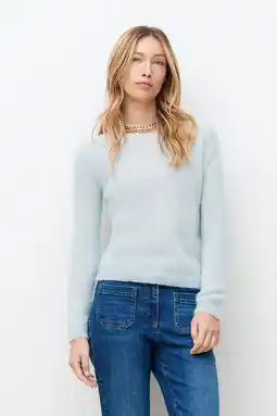 Wehkamp Caroll pullover met wol lichtblauw aanbieding