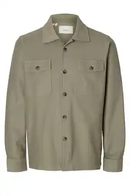 Wehkamp Selected overshirt grijsgroen aanbieding