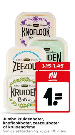 Jumbo Jumbo kruidenboter, knoflookboter, zeezoutboter of kruidencrème aanbieding