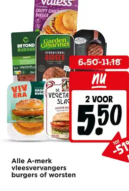 Jumbo Alle a-merk vleesvervangers burgers of worsten aanbieding