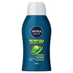 Trekpleister NIVEA Men Energy 3-In-1 Mini Douchegel aanbieding