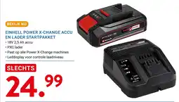 Kluswijs EINHELL POWER X-CHANGE ACCU EN LADER STARTPAKKET aanbieding