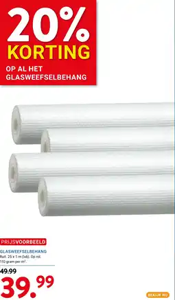 Kluswijs GLASWEEFSELBEHANG aanbieding