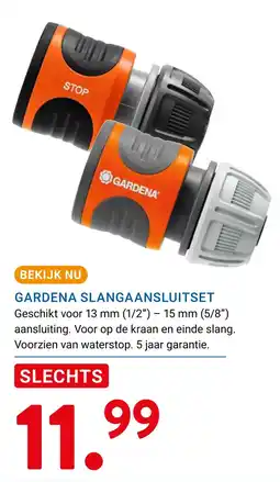 Kluswijs GARDENA SLANGAANSLUITSET aanbieding