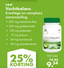 Gezond & Wel G&W Vochtbalans aanbieding