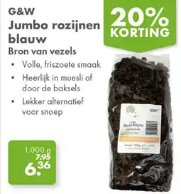 Gezond & Wel G&W Jumbo rozijnen blauw aanbieding