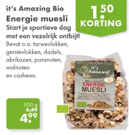 Gezond & Wel it's Amazing Bio Energie muesli aanbieding