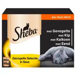 Kruidvat Sheba Gevogelte Selectie in Saus Kattenvoer aanbieding