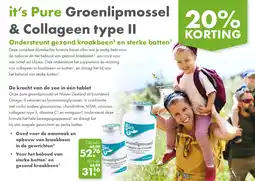 Gezond & Wel it's Pure Groenlipmossel & Collageen type II aanbieding