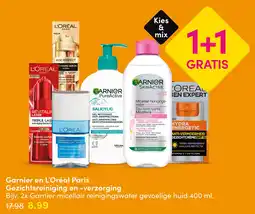 DA Garnier en L'Oréal Paris Gezichtsreiniging en -verzorging aanbieding