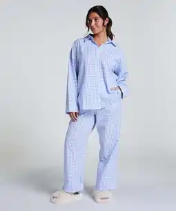 Hunkemoller Hunkemöller Pyjamatop Katoen Blauw aanbieding