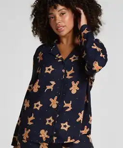 Hunkemoller Hunkemöller Pyjamaset Gingerbread Blauw aanbieding