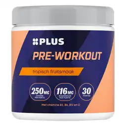 PLUS PLUS Pre-workout poeder tropisch fruit aanbieding