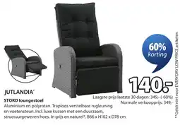 Jysk JUTLANDIA STORD loungestoel aanbieding