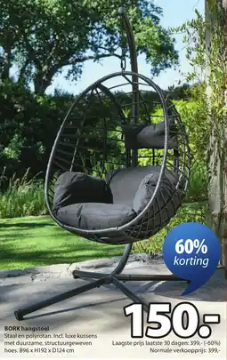 Jysk Bork hangstoel aanbieding