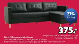 Jysk FALSLEV bank met chaise longue aanbieding