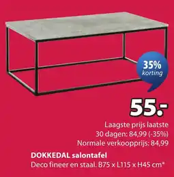 Jysk DOKKEDAL salontafel aanbieding