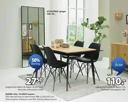 Jysk JEGIND tafel + KLARUP stoelen aanbieding