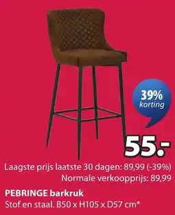 Jysk PEBRINGE barkruk aanbieding