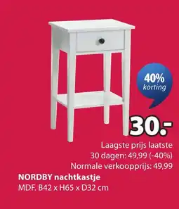 Jysk NORDBY nachtkastje aanbieding