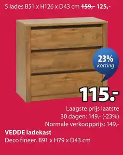 Jysk VEDDE ladekast aanbieding