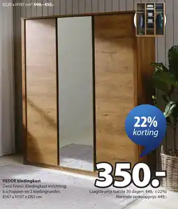 Jysk VEDDE kledingkast aanbieding