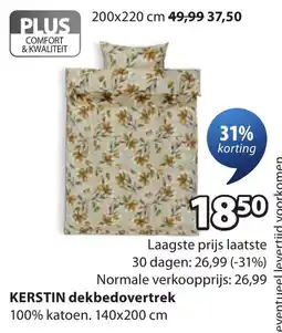 Jysk PLUS KERSTIN dekbedovertrek aanbieding
