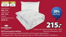 Jysk Kronborg BEITO ganzendons dekbed aanbieding