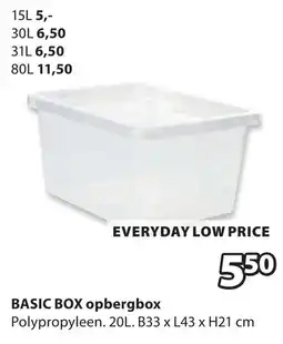 Jysk BASIC BOX opbergbox aanbieding