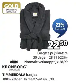 Jysk Kronborg TIMMERDALA badjas aanbieding