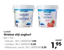 HANOS Luxlait Griekse stijl yoghurt aanbieding