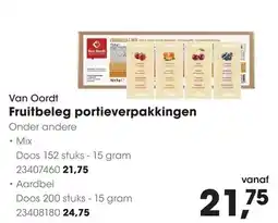 HANOS Van Oordt Fruitbeleg portieverpakkingen aanbieding