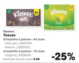 HANOS Kleenex Tissues aanbieding