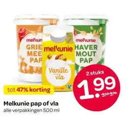 Spar Melkunie pap of vla aanbieding