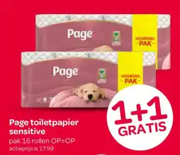 Spar Page toilet papier sensitive aanbieding