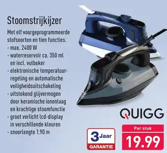 ALDI Quigg Stoomstrijkijzer aanbieding