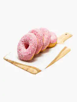 Flink De Stadsbakkerij Donuts roze 4st aanbieding