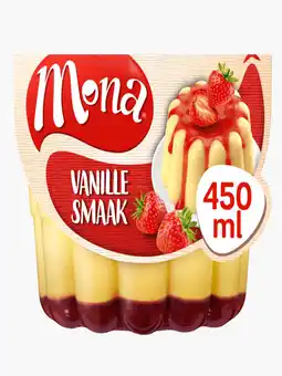 Flink Mona Vanillepudding met aardbeiensaus aanbieding