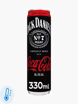 Flink Jack Daniels & Coca-Cola Zero sugar 330ml blik aanbieding