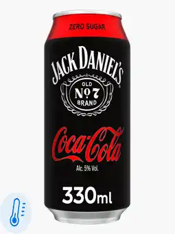 Flink Jack Daniels & Coca-Cola Zero sugar 330ml blik aanbieding