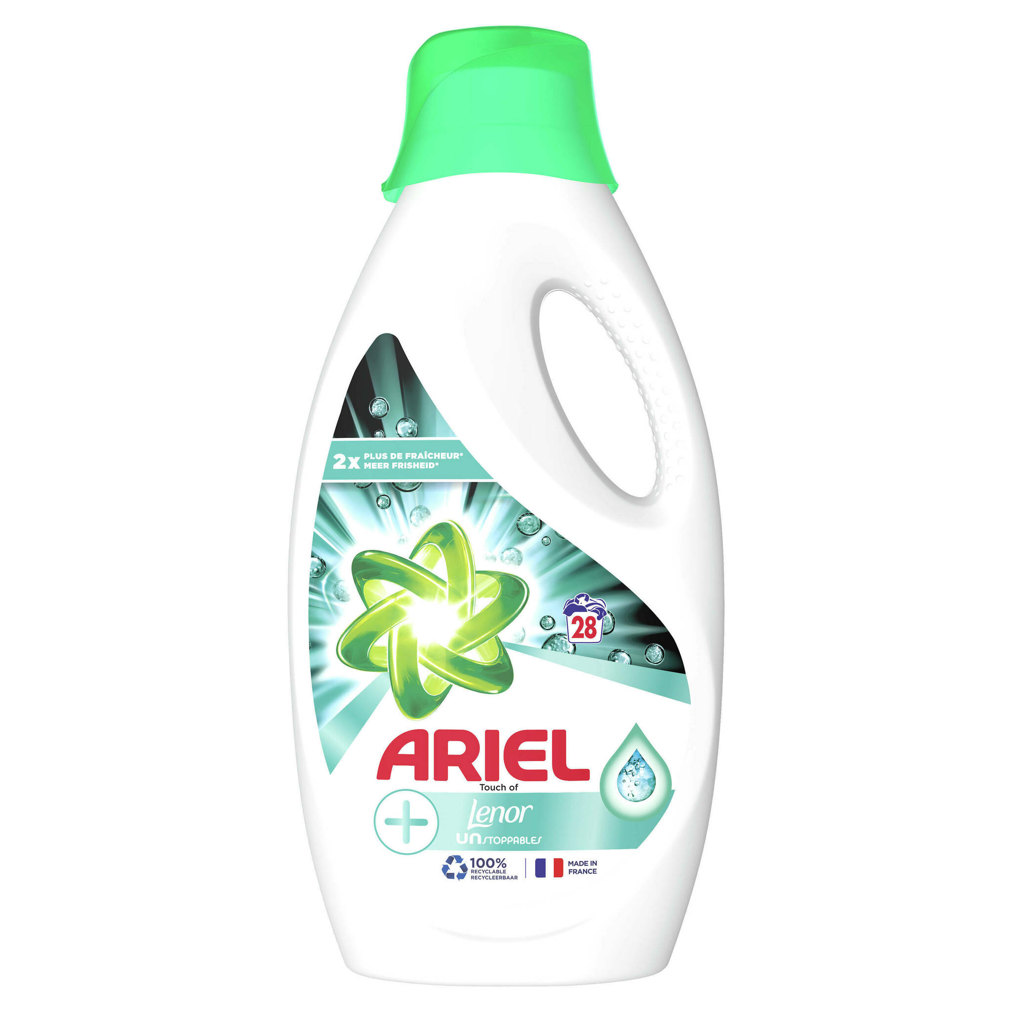 Ariel Vloeibaar Wasmiddel +Touch van Lenor Unstoppables 4 x 28 Wasbeurten -  112 wasbeurten aanbieding bij Wehkamp