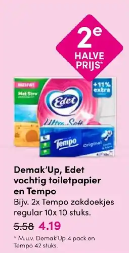 Drogisterij Visser Demak'Up, Edet vochtig toilet papier en Tempo aanbieding