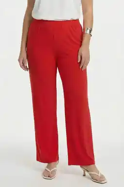 Wehkamp YOEK wide leg regularwaist broek rood aanbieding